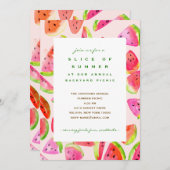 Slice of Summer Watermelon Party Invitation Einladung (Vorne/Hinten)