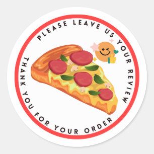 Slice Pizza Smile Emoticon Verlass Review Danke Runder Aufkleber