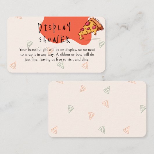 Slice Pizza Time Display Dusche Begleitkarte (Vorne/Hinten)