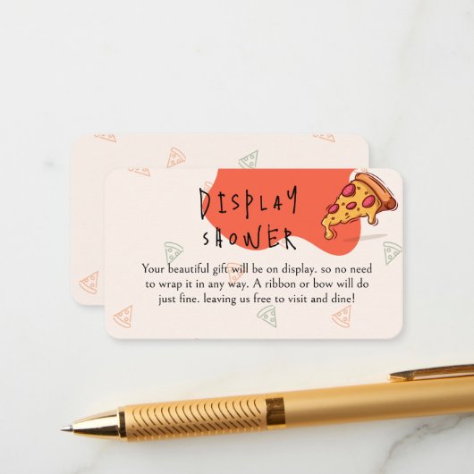 Slice Pizza Time Display Dusche Begleitkarte (Vorderseite/Rückseite Beispiel)