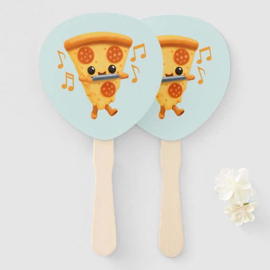 Slice Playing a Harmonica Niedlich Fächer (Vorne und Hinten)