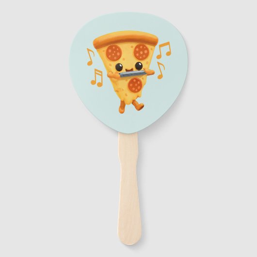 Slice Playing a Harmonica Niedlich Fächer (Rückseite)