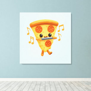 Slice Playing a Harmonica Niedlich Leinwanddruck