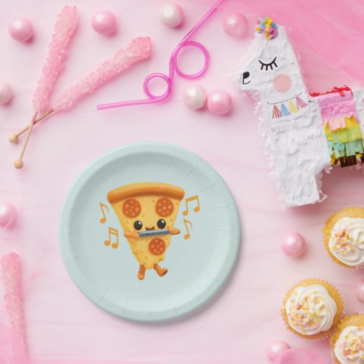 Slice Playing a Harmonica Niedlich Pappteller (Party)