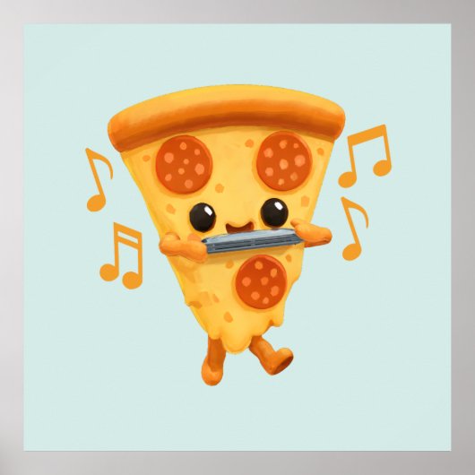 Slice Playing a Harmonica Niedlich Poster (Vorne)