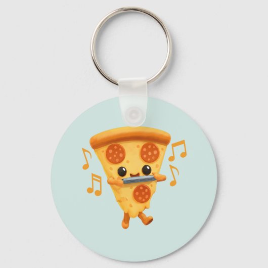 Slice Playing a Harmonica Niedlich Schlüsselanhänger (Rückseite)