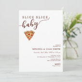 Slice Slice Baby Couples Pizza Baby Dusche Einladu Einladung (Stehend Vorderseite)