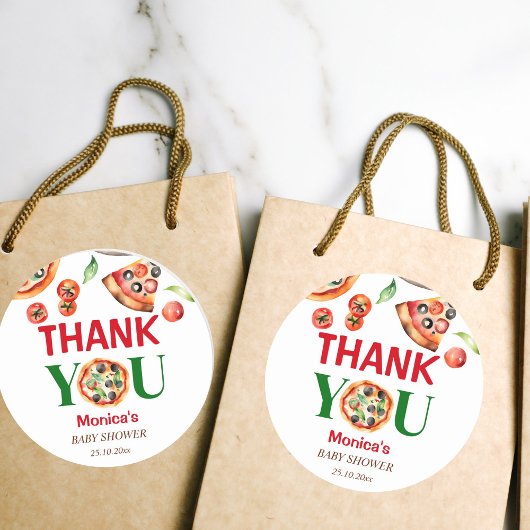 Slice Slice Baby Dusche Italienische Pizza Gefalle Runder Aufkleber