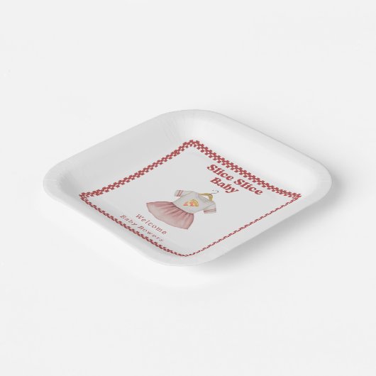 Slice Slice Baby Dusche Pizza Kleid Pappteller (Gewinkelt)