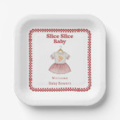 Slice Slice Baby Dusche Pizza Kleid Pappteller (Vorderseite)