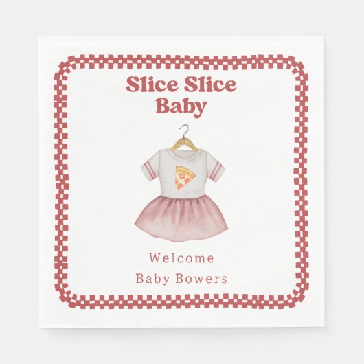 Slice Slice Baby Dusche Pizza Kleid Serviette (Vorderseite)