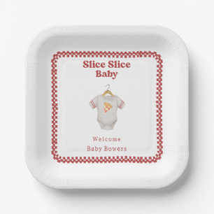 Slice Slice Baby Dusche Pizza Neutraler Bodysuit Pappteller