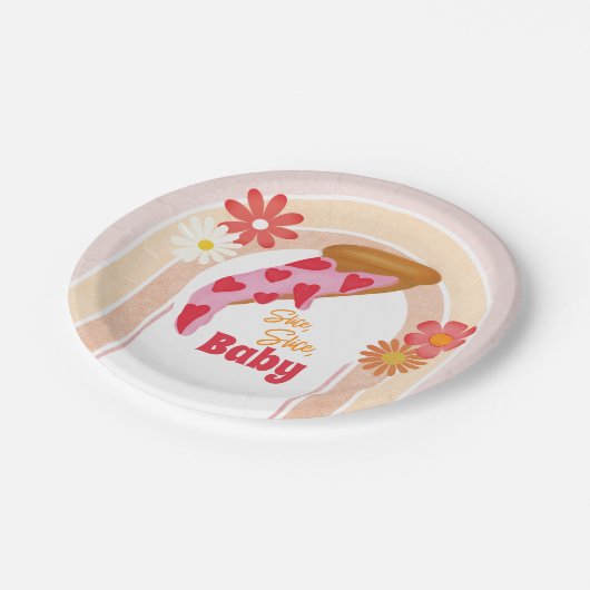 Slice Slice Baby Dusche Pizza Party Pappteller (Schrägansicht)