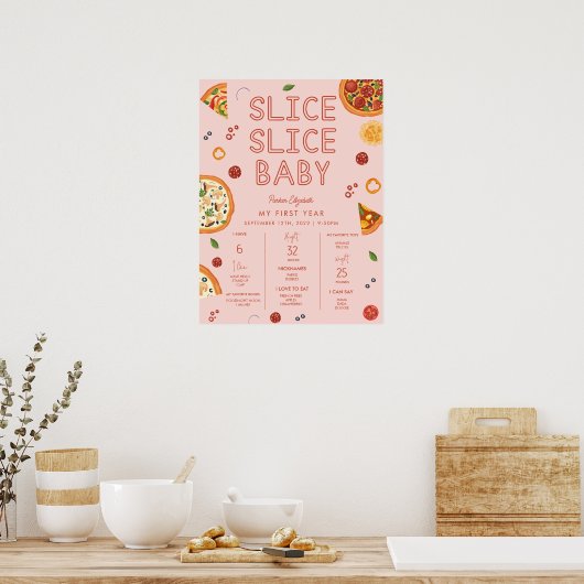 Slice Slice Baby First Birthday Mlestone Poster (Küche)
