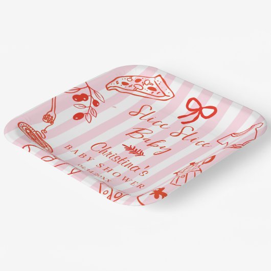 Slice Slice Baby Italian Baby Shower Paper Plate Pappteller (Gewinkelt)