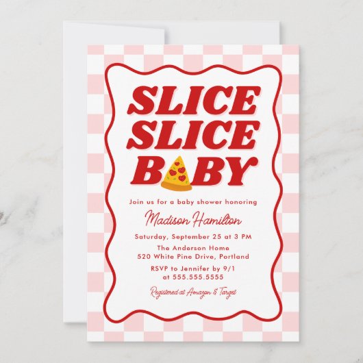 Slice Slice Baby Italian Pizza Baby Shower Einladung (Vorderseite)