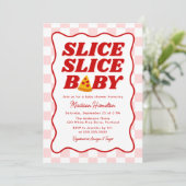 Slice Slice Baby Italian Pizza Baby Shower Einladung (Stehend Vorderseite)