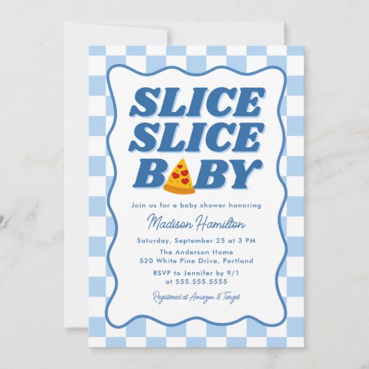 Slice Slice Baby Italian Pizza Baby Shower Einladung (Vorderseite)