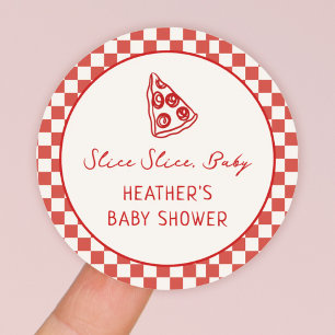 Slice Slice Baby Italienische Pizza Baby Dusche Ge Runder Aufkleber