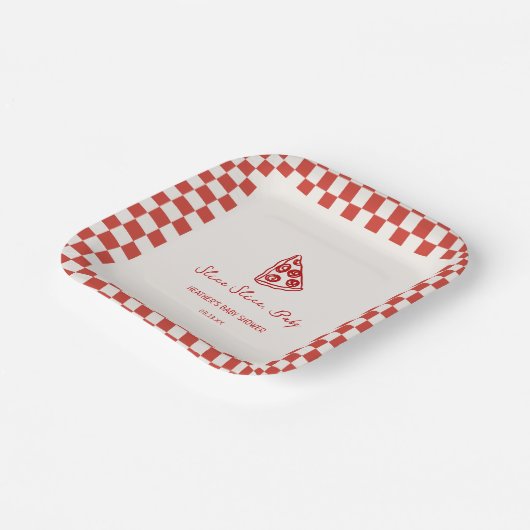 Slice Slice Baby Italienische Pizza Baby Dusche Pappteller (Gewinkelt)