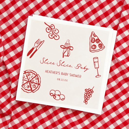Slice Slice Baby Italienische Pizza Baby Dusche Serviette