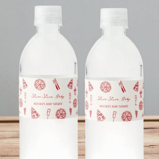 Slice Slice Baby Italienische Pizza Baby Dusche Wasserflaschenetikett