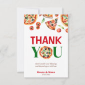 Slice Slice Baby Italienische Pizza Babydusche Dankeskarte (Vorderseite)