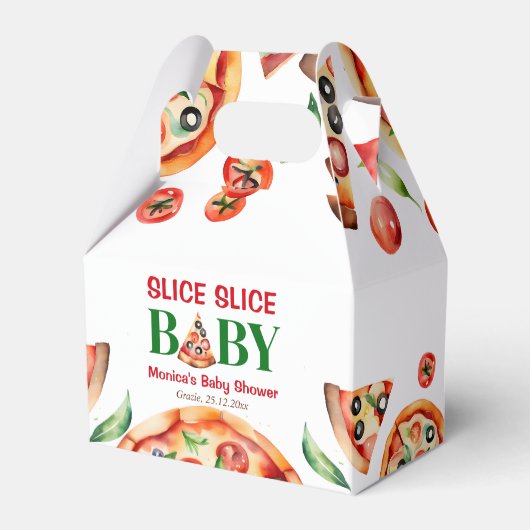 Slice Slice Baby Italienische Pizza Babydusche Geschenkschachtel (Vorderseite)