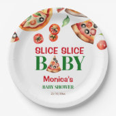 Slice Slice Baby Italienische Pizza Babydusche Pappteller (Vorderseite)