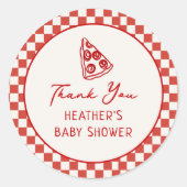 Slice Slice Baby italienische Pizza Themed Runder Aufkleber (Vorderseite)