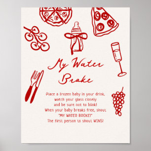 Slice Slice Baby mein Wasser Broke Spiel Printable Poster