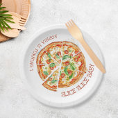 Slice Slice Baby Modern Pizza Birthday Party Paper Pappteller