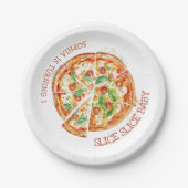 Slice Slice Baby Modern Pizza Birthday Party Paper Pappteller (Vorderseite)