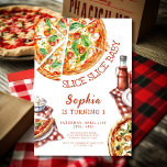 Slice Slice Baby Moderne Pizza 1. Geburtstag Einladung<br><div class="desc">Slice Slice Baby Moderne Pizza 1. Geburtstag Einladung</div>