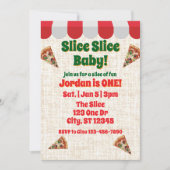 Slice Slice Baby, pizza 1st birthday Einladung (Vorderseite)