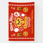 Slice Slice Baby Pizza 1st Birthday Horizontal Banner (Vertikal)