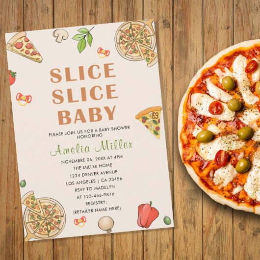 Slice Slice Baby Pizza Baby Dusche Einladung