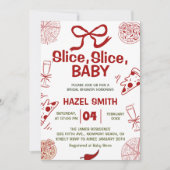 Slice, Slice, Baby! Pizza Baby Dusche Einladung (Vorderseite)