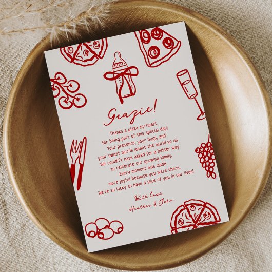 Slice Slice Baby Pizza Baby Dusche Grazie Dankeskarte