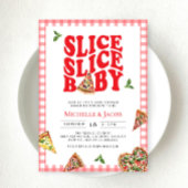 Slice Slice Baby Pizza Baby Dusche Pink Gingham Einladung