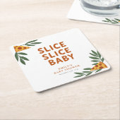 Slice Slice Baby Pizza Baby Dusche Rechteckiger Pappuntersetzer (angewinkelt)