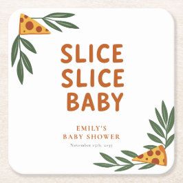 Slice Slice Baby Pizza Baby Dusche Rechteckiger Pappuntersetzer