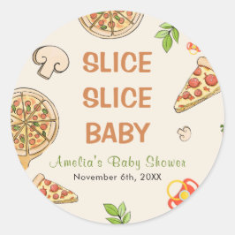 Slice Slice Baby Pizza Baby Dusche Runder Aufkleber