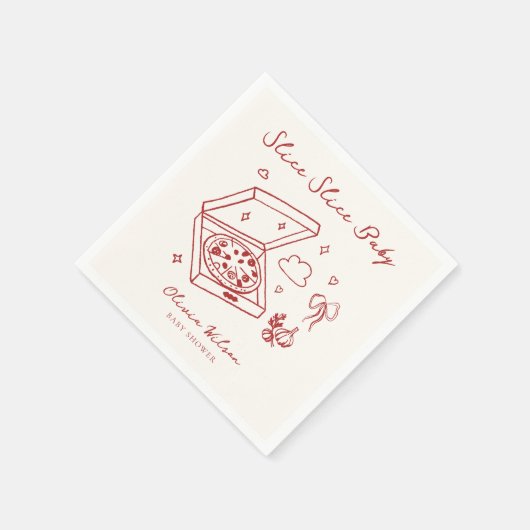 Slice Slice Baby Pizza Baby Dusche Serviette (Ecke)