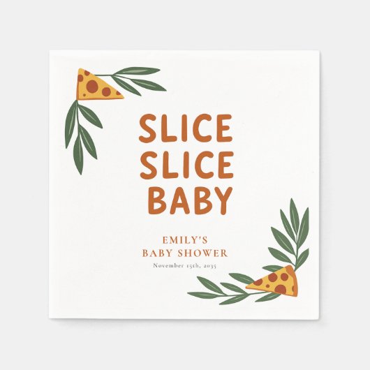 Slice Slice Baby Pizza Baby Dusche Serviette (Vorderseite)