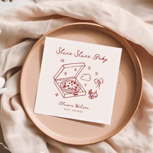 Slice Slice Baby Pizza Baby Dusche Serviette