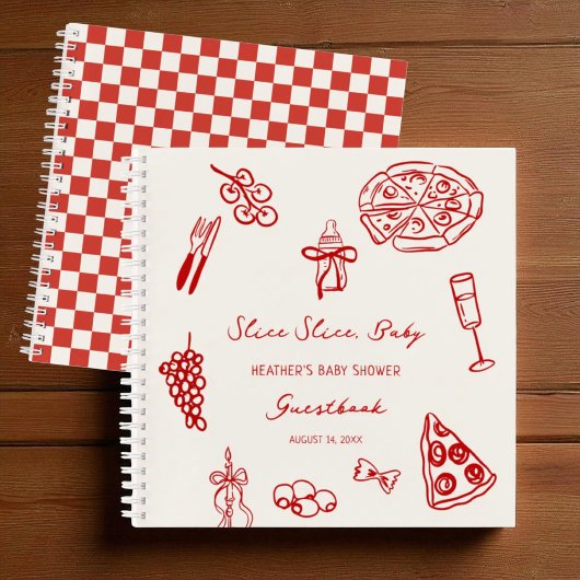 Slice Slice Baby Pizza Baby Showbook Notizblock