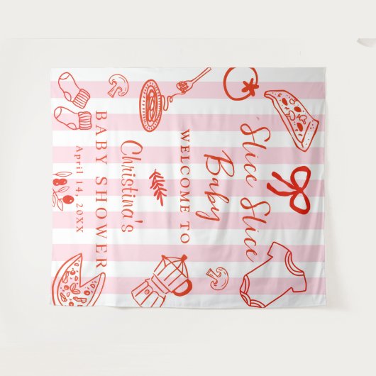 Slice Slice Baby Pizza Baby Shower Backdrop Wandteppich (Vorderseite (Horizontal))