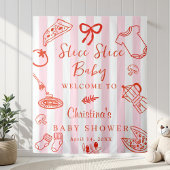 Slice Slice Baby Pizza Baby Shower Backdrop Wandteppich
