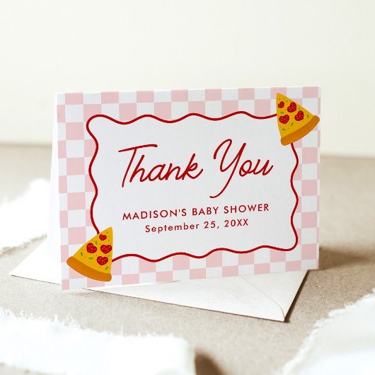 Slice Slice Baby Pizza Baby Shower Dankeskarte